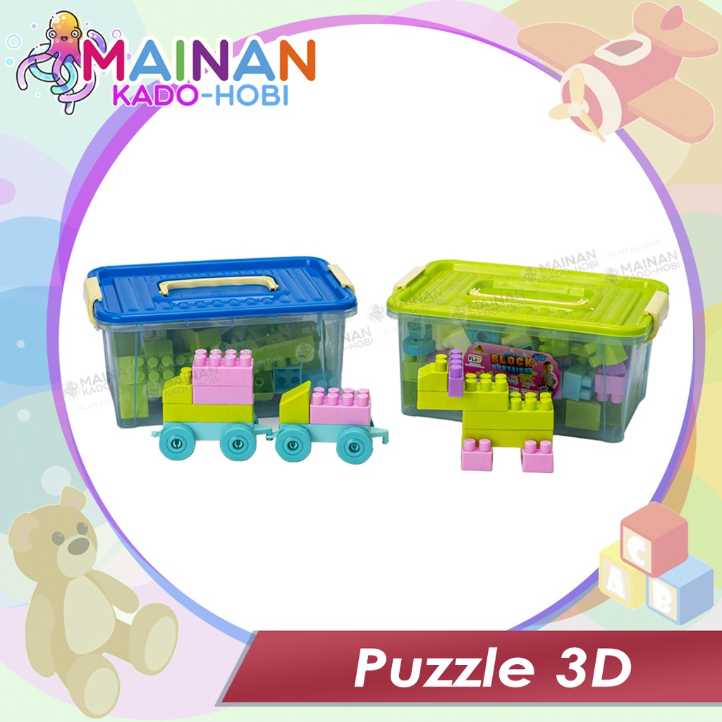 SET MAINAN EDUKASI ANAK DIY SUSUN BALOK MATCHING PUZZLE 3D BLOCKS KARAKTER ANIMAL BUILDING