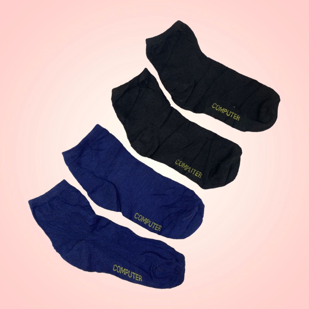 MMM Kaos Kaki Motif Comptr Polos 6613 Kaos Kaki Olahraga Atas Mata Kaki Unisex Kekinian Import