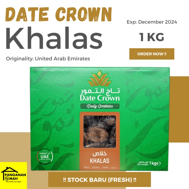

Kurma Date Crown Khalas 1Kg Premium Emirates Dates