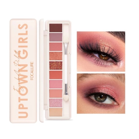 FOCALLURE Uptown Girls 10 Colour Glitter Eyeshdow Pallete FA158