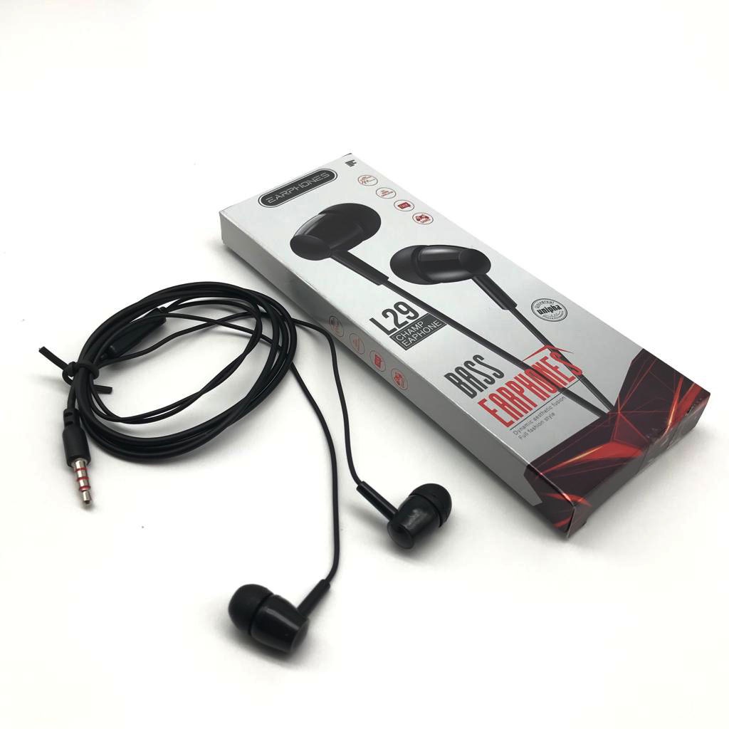 HANDSFREE EARPHONE L29 D21 STEREO BASS PACKINGAN IMPORT