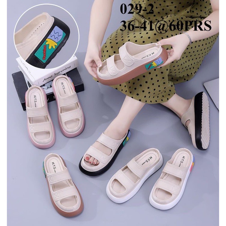 Sandal Slop Fuji Cewek/Perempuan/Wanita Ban Ban Polos H.Y.S New Size 36-41