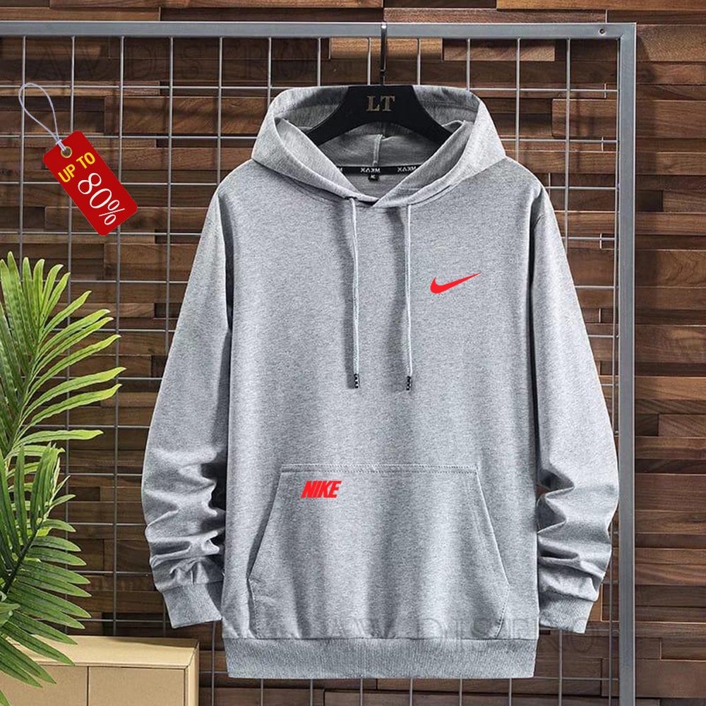 COD Promo Termurah Sweater Hoodie Modern A.B N1k3 Text Merah Premium Quality