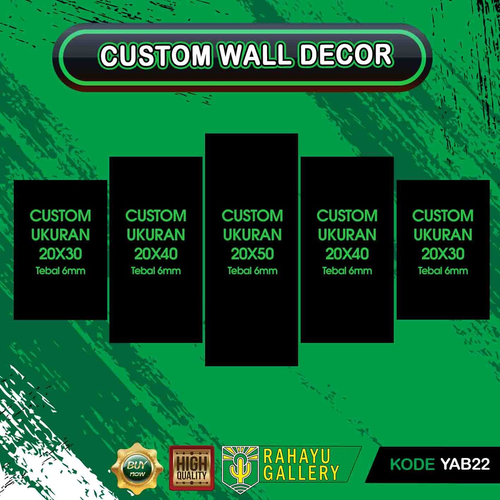 CUSTOM SIZE HIASAN DINDING SIGN BOARD FOTO / GAMBAR MDF YAB22