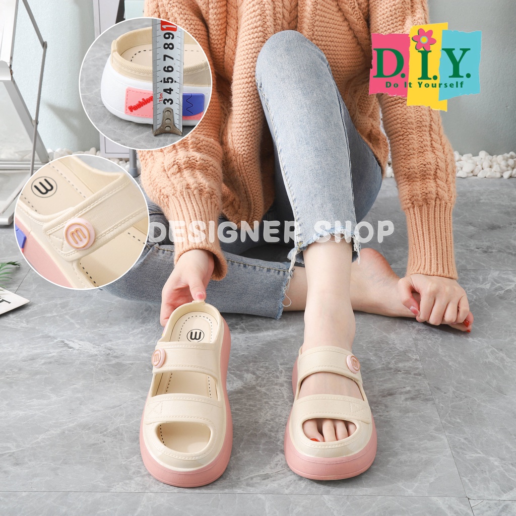 Sandal Wanita DIY VIRAL Kancing Ban Dua Terbaru 2023