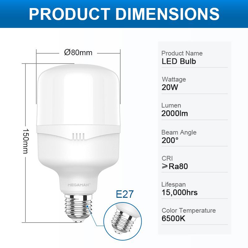 Megaman Lampu Bohlam LED YTT80Z1 Fitting E27 20W / YTT100Z1