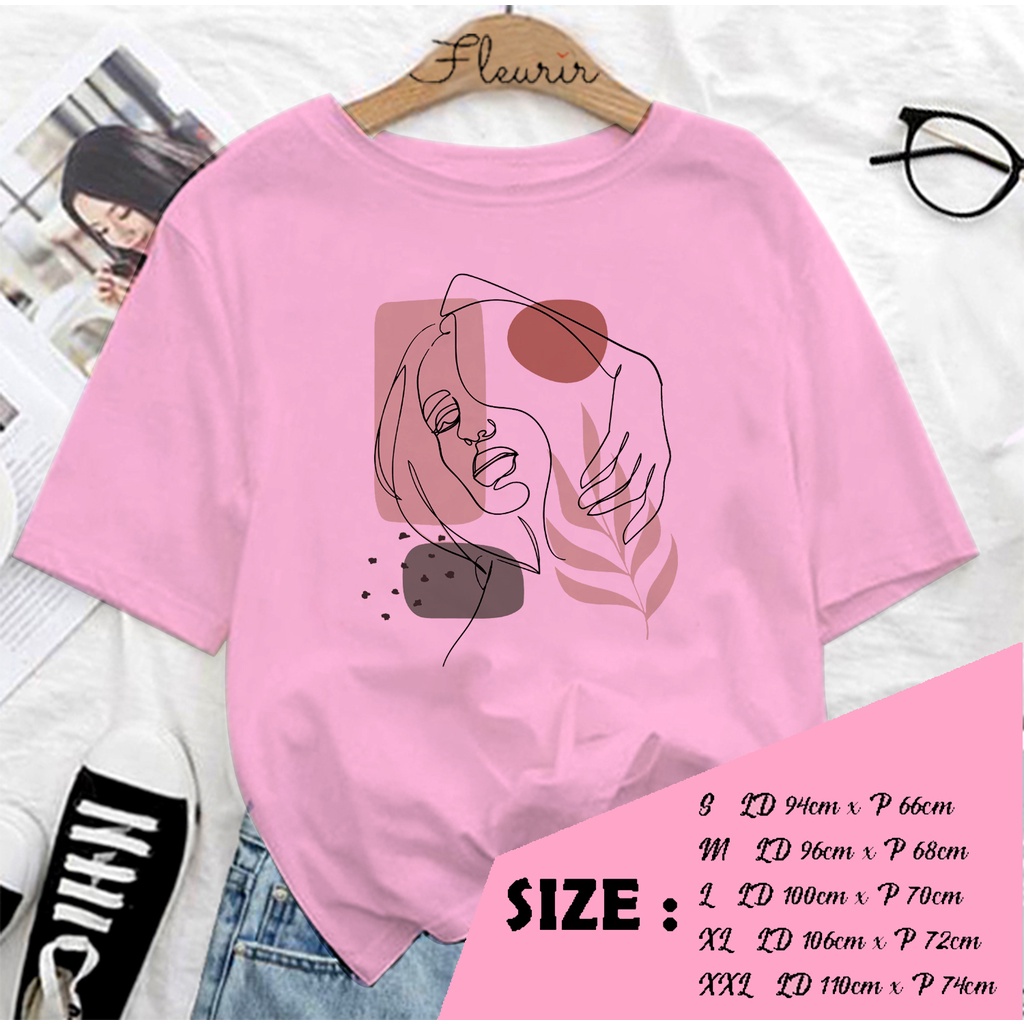 FLEURIR - COD KAOS WANITA GIRL ART PRIA REMAJA DEWASA UNISEX TSHIRT JUMBO