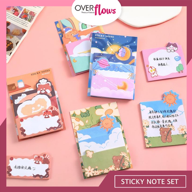 OVERFLOWS.ID STICKY NOTE SET / MEMOPAD / STICKY NOTE LUCU