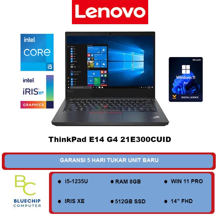 ThinkPad E14 G4 21E300CUID-i5-1235U 8GB 512GB 14"IRIS XE W11PRO