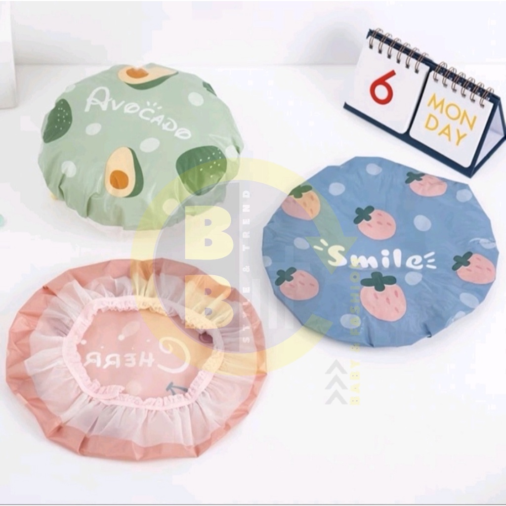 SHOWER CAP PREMIUM MOTIF BUAH