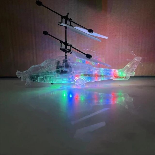 LED MAINAN HELIKOPTER TRANSPARANT NYALA LED RC HELICOPTER SENSOR