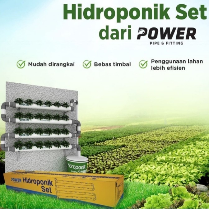 Terlaris Pipa Hydroponik, Hidroponic Set Paket Peralatan Hidroponik Power