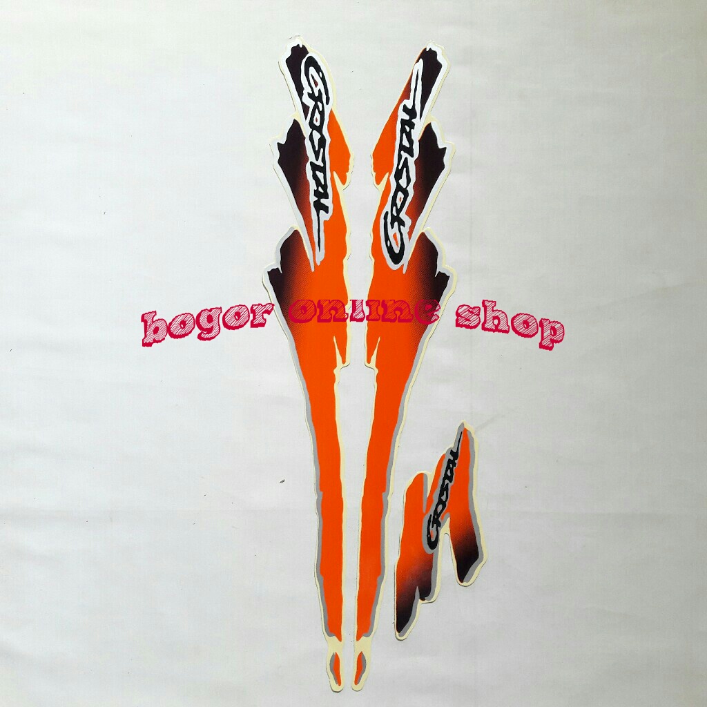 stiker striping motor suzuki crystal tune 1994 orange