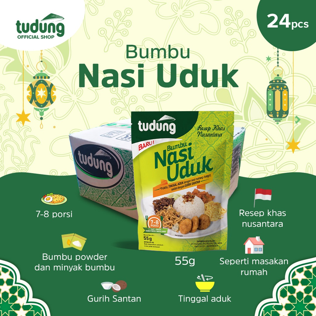 

Tudung Bumbu Nasi Uduk Instan 55gr Kemasan Karton
