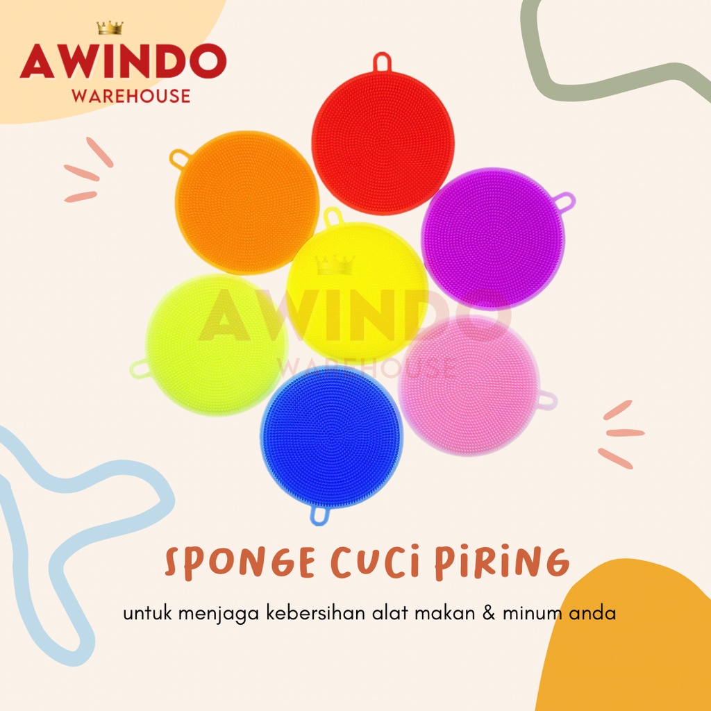 SPONGE CUCI PIRING - Alat Sikat Spons Pembersih Piring Gelas Anti Kuman