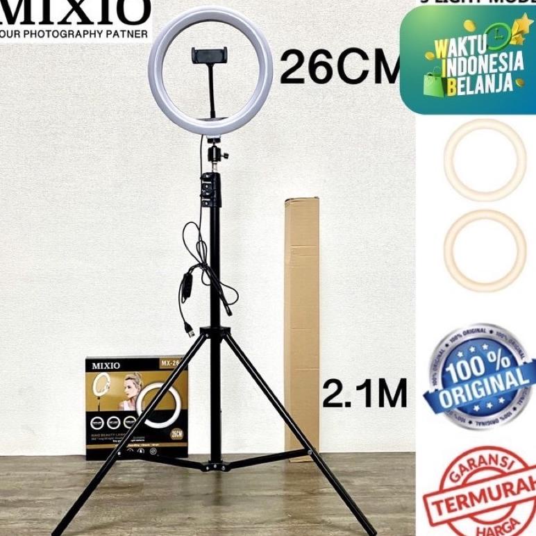 [1000GR] T360 | TRIPOD MIXIO RING LIGHT  26CM 2.1M LED RAINBOW / ALAT BANTU SELFIE 1SET ARC19 PROMO