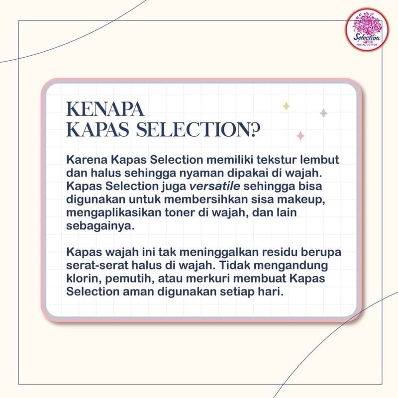 Kapas Selection 35gr Kapas Pembersih Wajah Facial Cotton