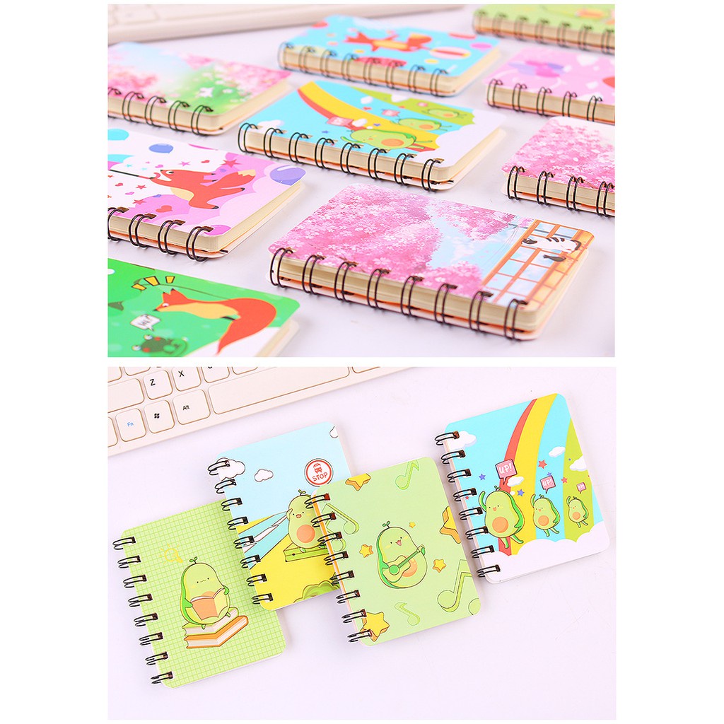 NOTE BOOK RING MOTIF BUKU MEMO KECIL A7 SPIRAL ISI 80 LEMBAR NOTEBOOK MINI