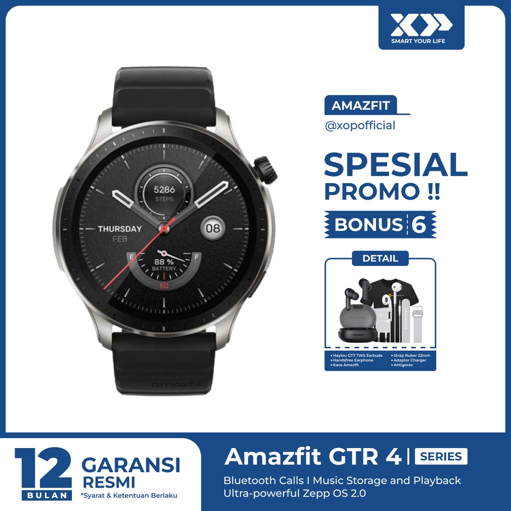 Amazfit GTR 4 Smartwatch Bluetooth Phone Call SpO2 GPS - Garasi Resmi