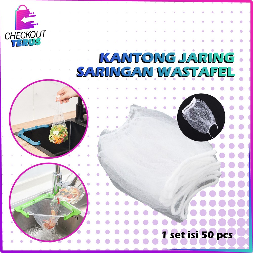 CT C537 Saringan Wastafel Isi 50PCS Kitchen Sink Anti Mampet Kantong Jaring Jala Penyaring Sampah Wastafel Filter Saringan Sampah