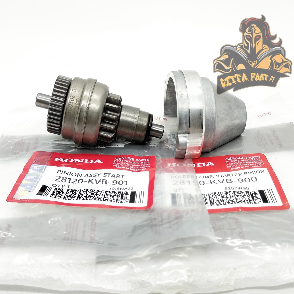 PINION ASSY STARTER PLUS TUTUP PINION HONDA KVB GRANAT GIGI KUALITAS ASLI ORIGINAL HONDA AHM PRESISI BERFUNGSI DENGAN BAIK AWET PINION STATER BEAT PINION STATER SCOOPY PINION STATER SPACY PINION STATER VARIO GRANAT GEAR PINION ASSY STARTER GEAR