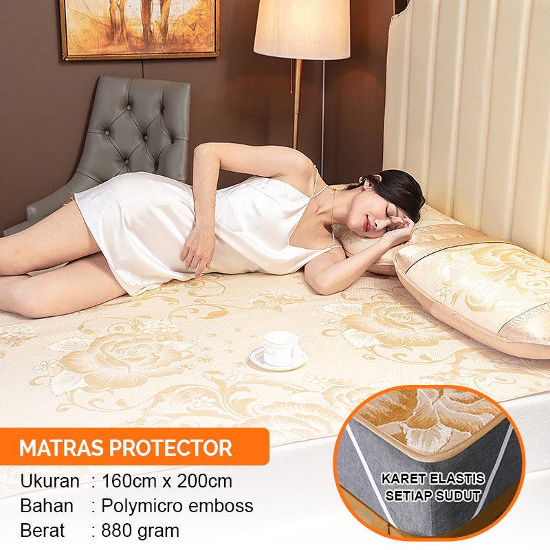 Terbaru - Matras Alas Kasur Kekinian Motif Cantik Adem dan Sejuk &amp; Elegan Aesthetic Mewah Berkualitas Tinggi Kualitas Premium Ukuran 160cm x 200cm - BSX2