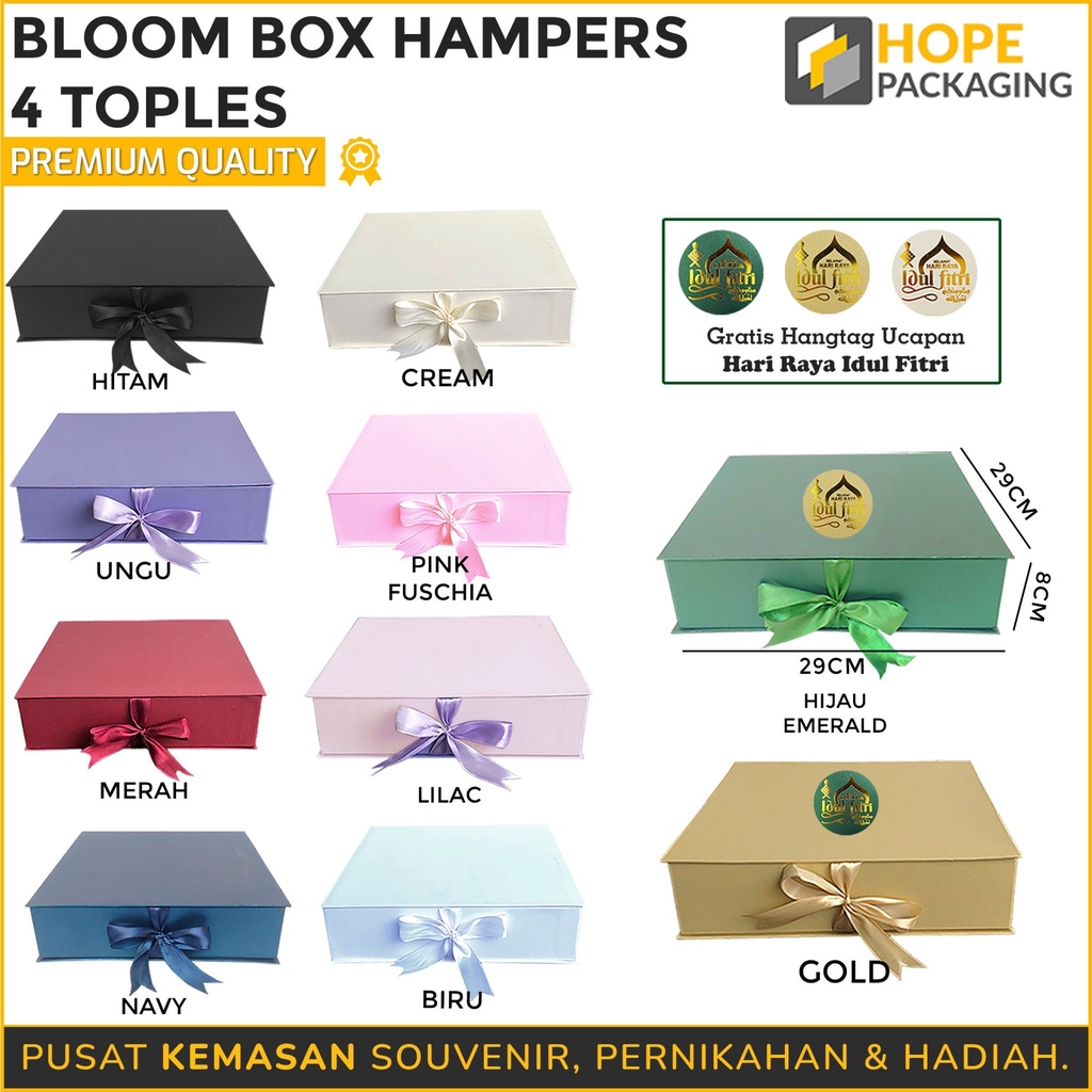 Bloom Box Hampers muat 2 Toples dan 4 Toples - Parcel Bunga Gift / Untuk souvenir imlek / Tahun Baru / wedding / Valentine