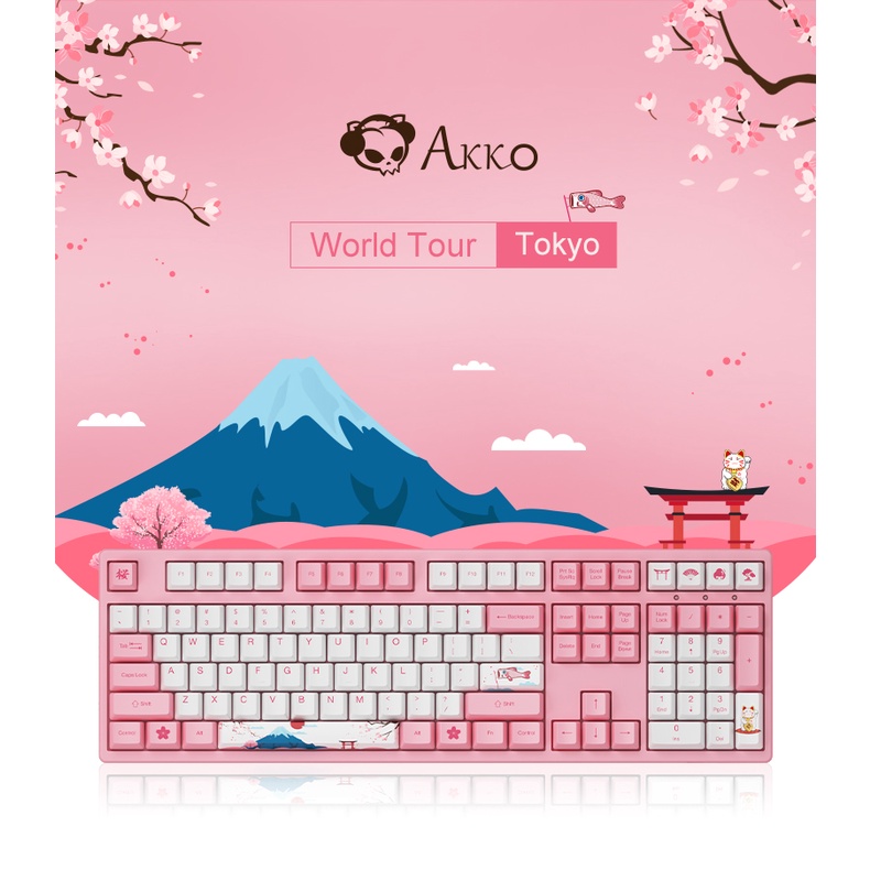 AKKO MECHANICAL KEYBOARD GAMING MOUNT FUJI SAKURA 108 KEYS WIRED