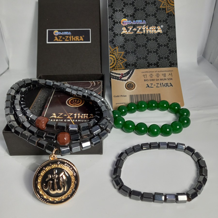 Kalung Kesehatan Bio Aura Azzikra Bonus Gelang Kesehatan + Gelang Giok