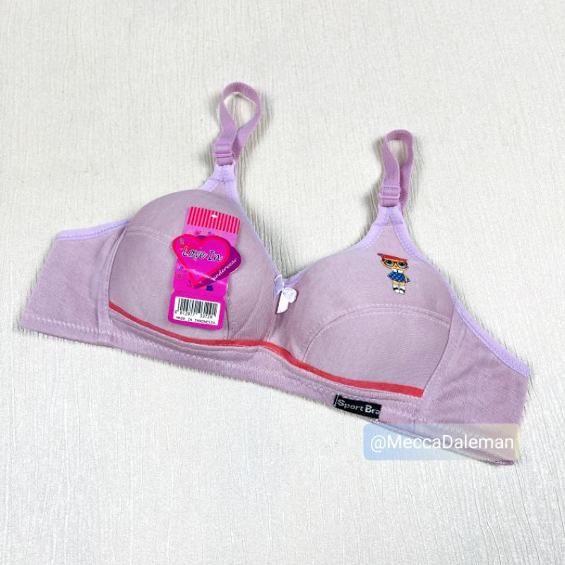 Sport Bra Bh Sport Anak Remaja SD SMP SMA Dewasa Love In Murah Tanpa Busa Tanpa Kawat