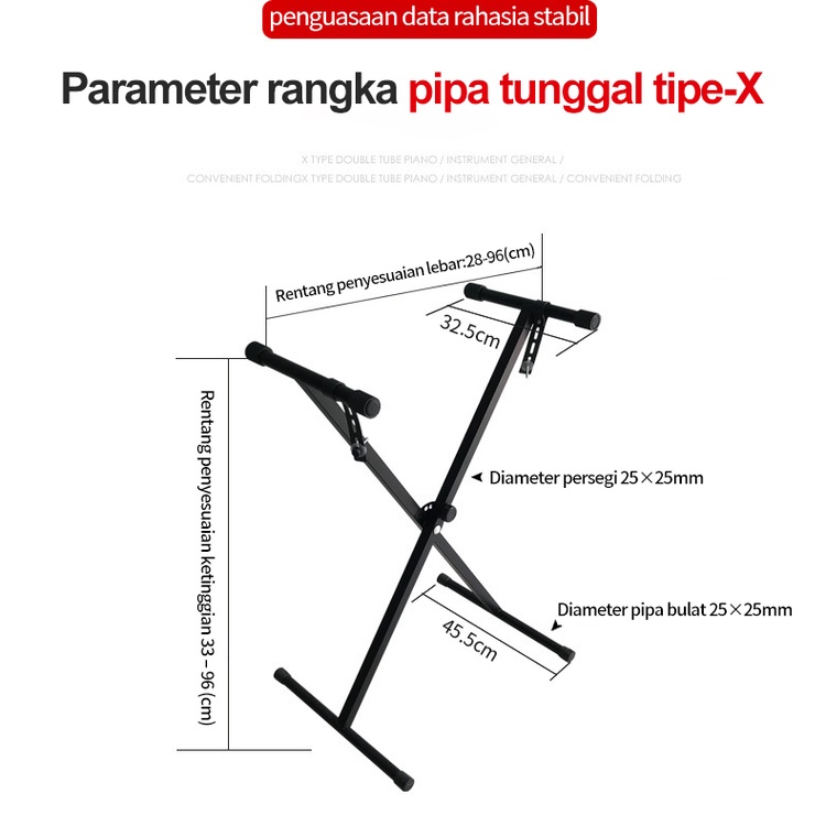 Rak piano berbentuk X / Rak universal untuk organ elektronik / Bingkai organ elektronik yang tebal / universal untuk organ elektronik