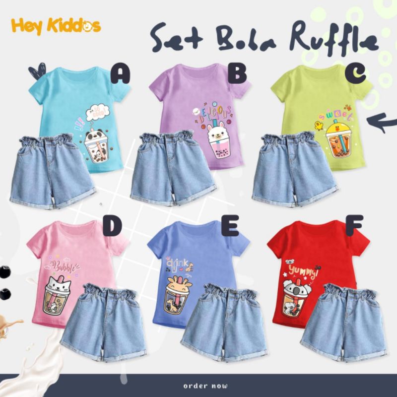 setelan ruffle boba 2-10t