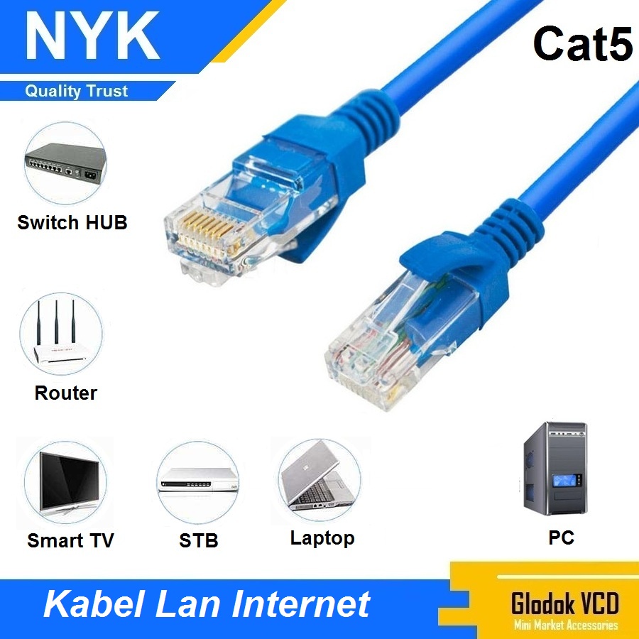 NYK Cat5 10m Ethernet Network Cable / Kabel LAN UTP CAT5e