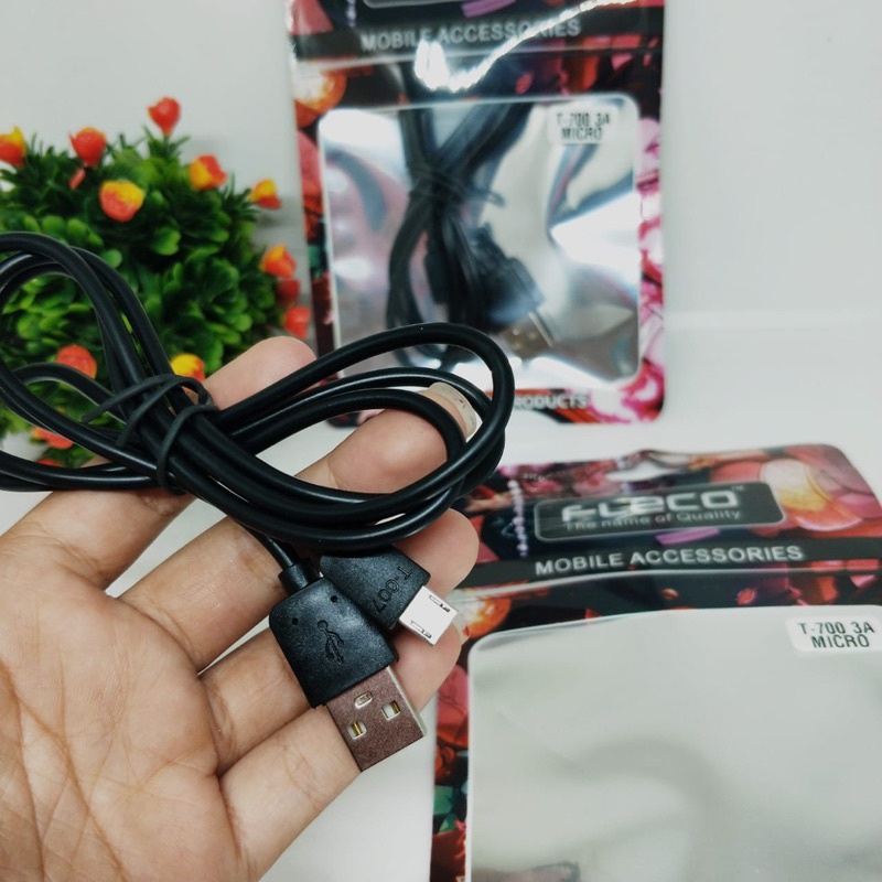 TERMURAH FLECO KABEL DATA MICRO 1M T-700 3A FAST CHARGING UNIVERSAL FOR ANDROID SMARTPHONE BY SMOLL