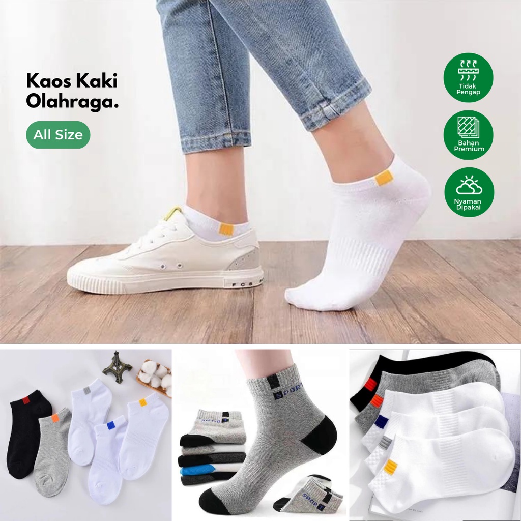 Kaos Kaki Pendek Semata Kaki / Kaus Kaki Short Ankle Cute Socks / Kaos Kaki Polos Import Sock Unisex