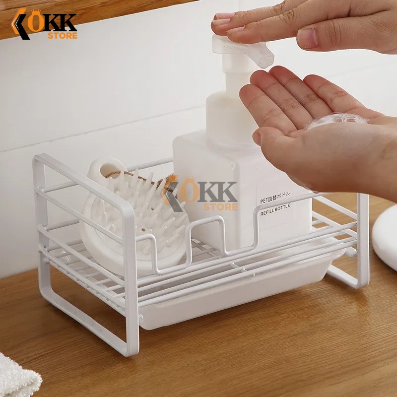 OKK Rak Sabun Dapur Minimalis Rak Sponge Cuci Piring Nordic Style Anti Karat Berkualitas Rak Serbaguna Rak Kamar Mandi Wadah Spon Sabun Cuci