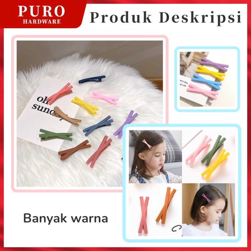 Jepit Rambut Korea Model Silang / Jepitan Poni X Matte Warna Warni / Hair Pin Cross Aksesoris Fashion Wanita Anak Clip Pita