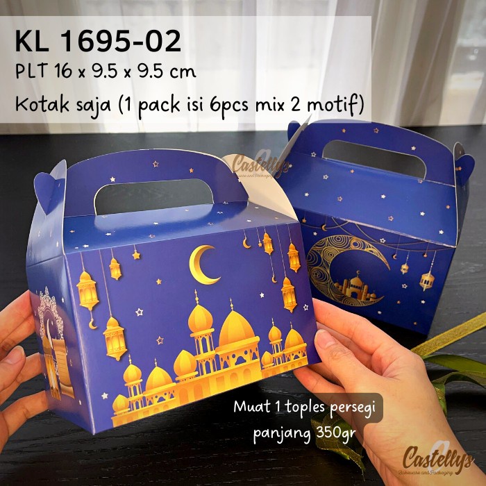 

6 Pcs KL 1695-02 Kotak Box Lebaran Kue Kering Nastar Hampers Idul Fitri Eid