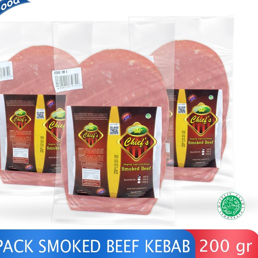 

Stok terbaru Chief Paket 3 Pack Daging Kebab Sapi Slice - 200 gr !!