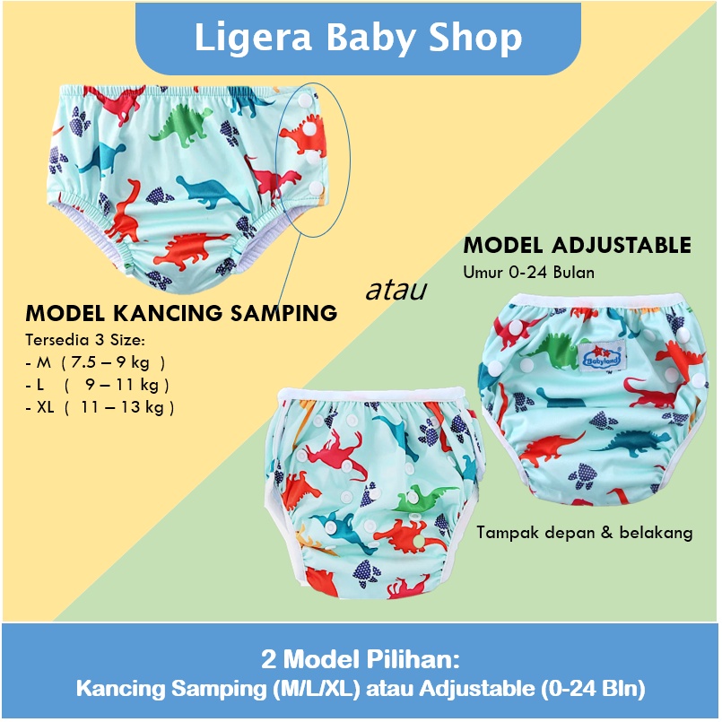 BABYLAND Swim Diaper Popok Renang Training Pant Celana Kain Anak Bayi Cuci Ulang Adjustable Reusable Waterproof