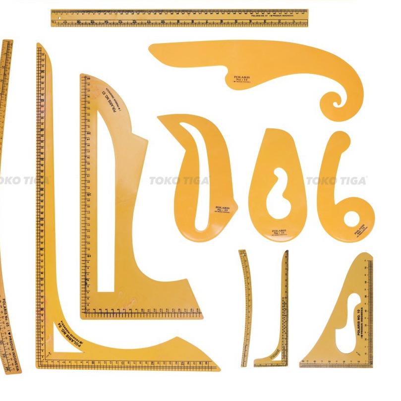 

☛ Penggaris Pola Set / Pattern Ruler POLARIS Isi 9 Set 12 Pcs (PSC-01) ➱