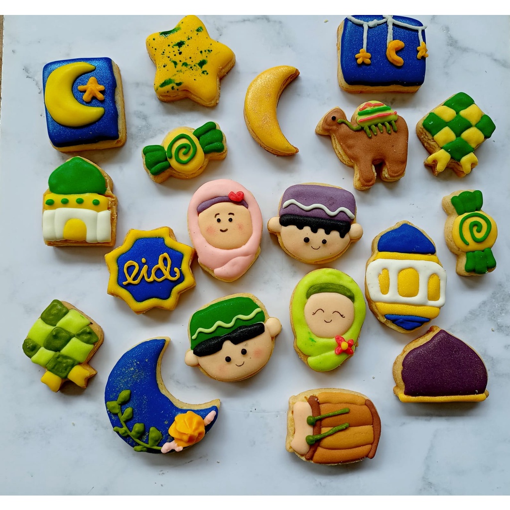 

SATUAN - COOKIES LEBARAN / Cookies hias LEBARAN / Kue kering LEBARAN / Mini Eid Cookies / Eid Cookies / Cookies Idul Fitri