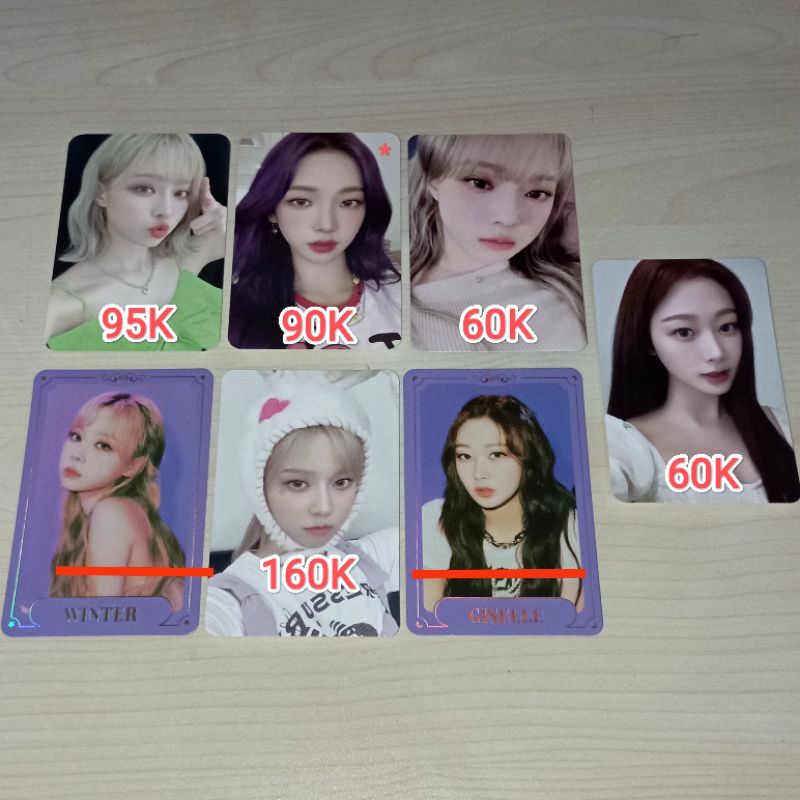 [READY/PAIR] Aespa Karina Crown Pout Winter Bunny Giselle Trading Card Lifes Too Short LTS Ar Tattoo