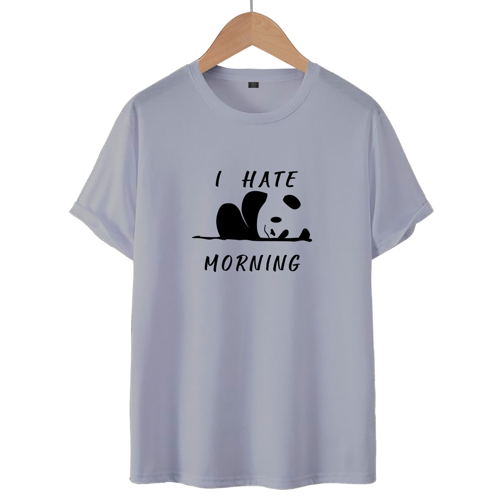 KAOS T-SHIRT I HATE MORNING / KAOS DISTRO WANITA.