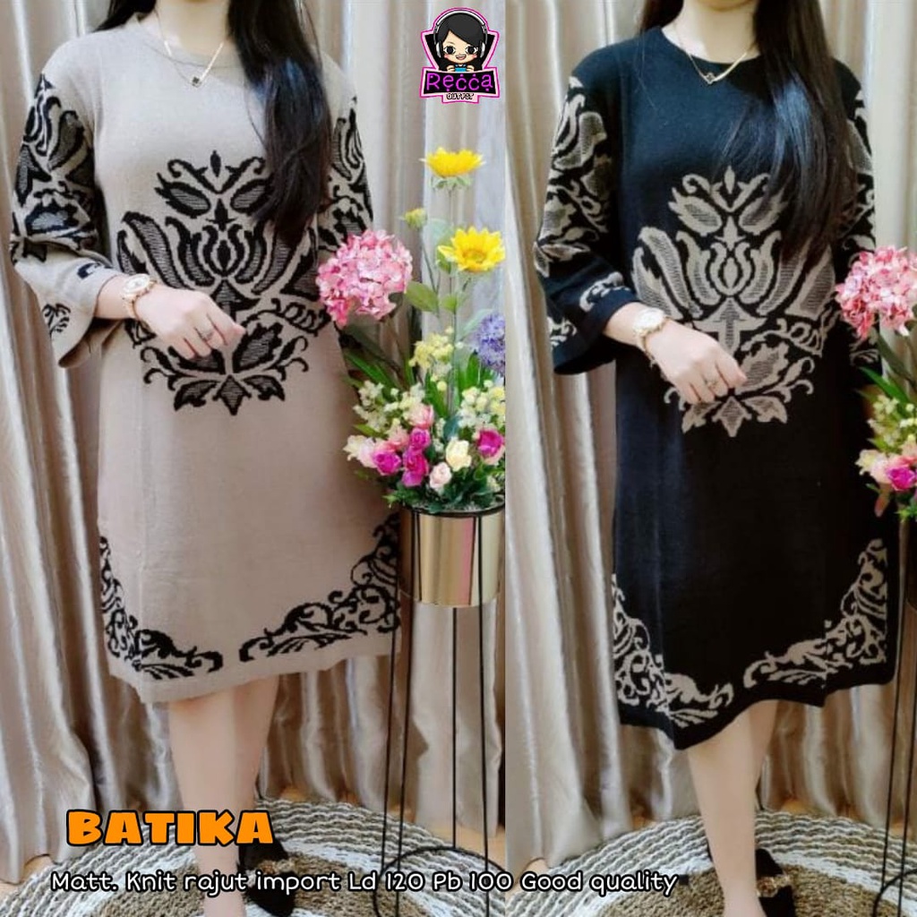 TUNIK RAJUT IMPORT WANITA JUMBO LD 120 LENGAN PANJANG TERBARU / PAKAIAN WANITA BAJU ATASAN TUNIK VIR