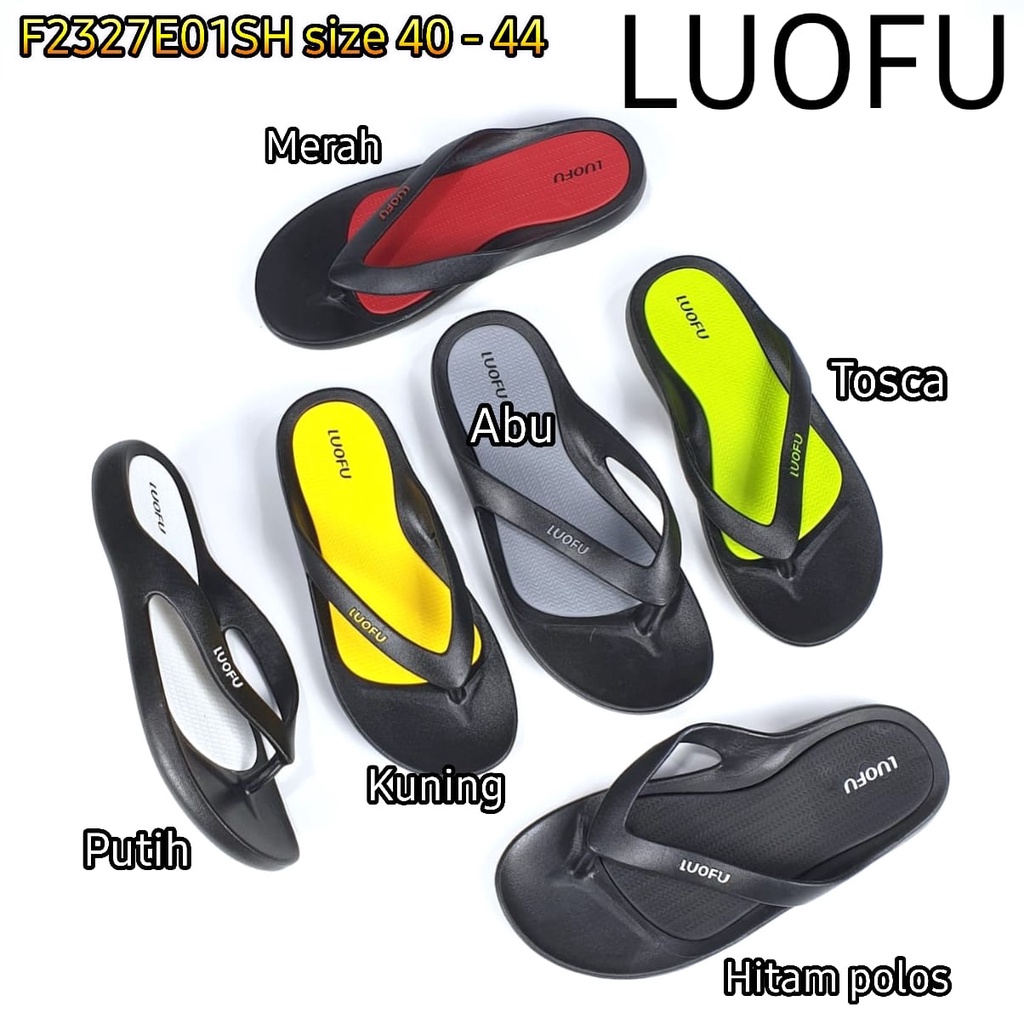 LUOFU ORIGINAL jelly sandal karet empuk murah jepit import sendal pria F2327E01SH