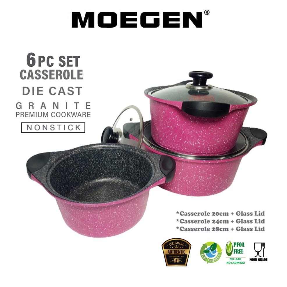 MURAH MERIAH MOEGEN Casserole Set / Moegen 6 pcs Casserole Pot Granite Series Anti Lengket Original
