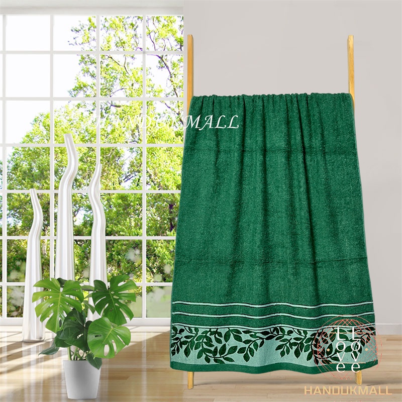 Handukmall Handuk Katun Handuk Mandi Dewasa Ukuran JUMBO Motif Daun Tunis