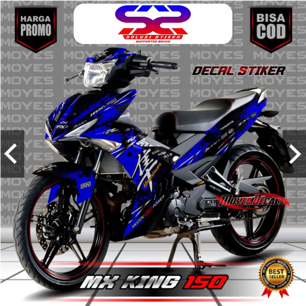 (COD) decal stiker  new mx king 150 full body motif Hayabusa Biru