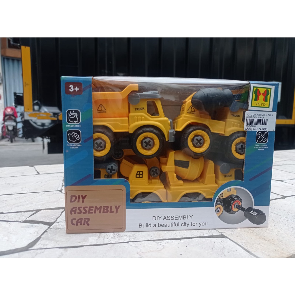 DIY ASSEMBLY CAR CY7014/MAINAN ANAK DIY CAR PACKING AMAN